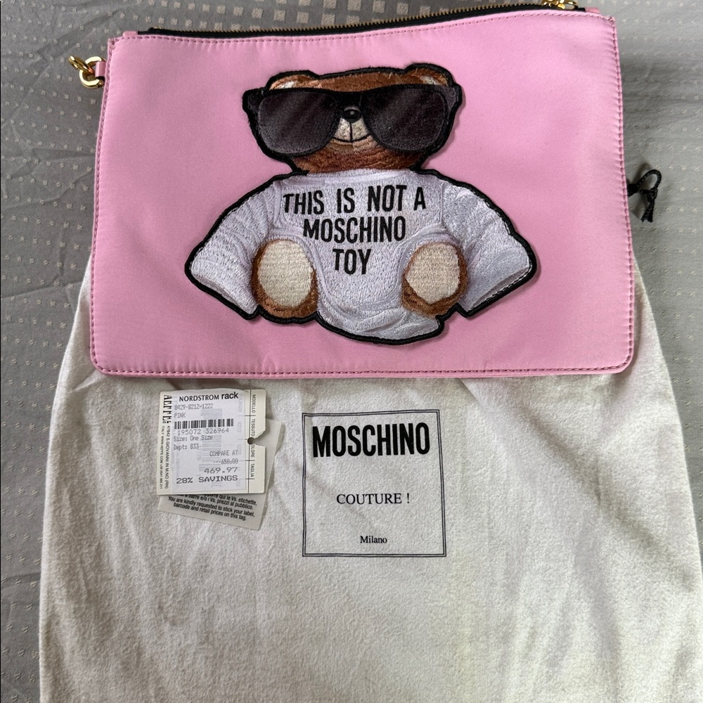 Moschino Pink Bag with Teddy Bear Motif